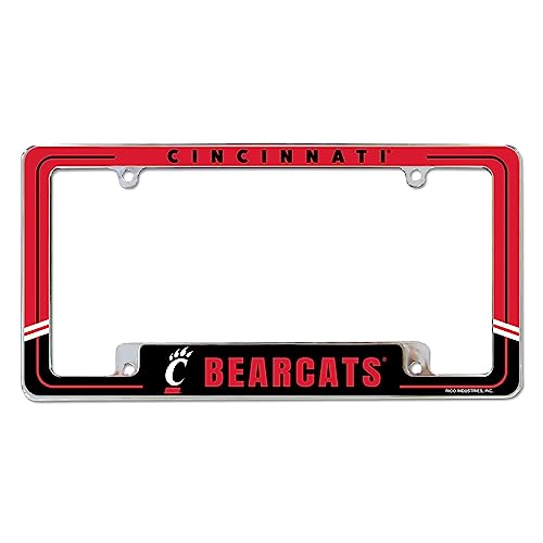 Rico Industries NCAA Cincinnati Bearcats Two-Tone 12" x 6" Chrome All Over Automotive License Plate Frame for Car/Truck/SUV