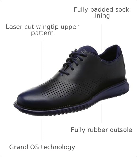Image of Cole Haan Men's 2.Zerogrand Laser Wingtip Oxfords