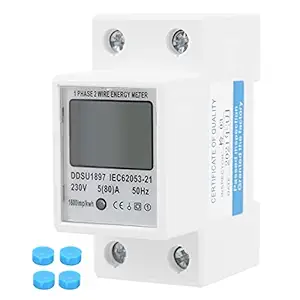 Electric Meter, Power Meter Digital 1 Phase for Current for Voltage for Power Factor for Power for Frequency
