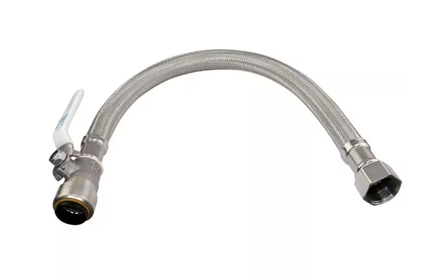 3/4 in. PTC x 3/4 in. FIP x 18 in. Braided Stainless Steel Water Heater Connector with Ball Valve 1012234020