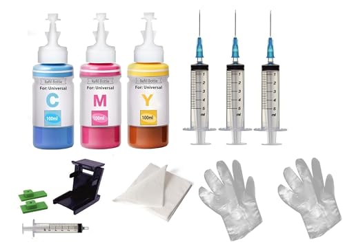 Image of CANOFF 805xl Refill Ink for H.p. /Can0n Cartridge 805,682,802,678,901,818,21, 22,680,27,703,704,803,PG40,47,88, 89, 740, 745, 810, 830 and, CL 41, 57, 98, 99, 741, 746, 811, 831 100ml (CMY)