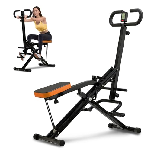 Image of Squat Machine for Home, Squat Assist Trainer with Adjustable Resistance, Foldable Rowing Machine, LCD Display, Exercise Trainer with 265LBS Capacity for Glutes Legs Workout
