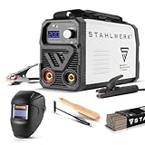 STAHLWERK Elektroden-Schweißgerät ARC 200 MD – Vollausstattung – MMA/E-Hand bis 200 A, flexibel einsetzbar ohne Gas, kompakt, Smartkühlung, Überhitzungsschutz, Hotstart-Automatik, Anti-Stick-Funktion