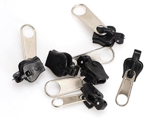 6 Pcs Black Universal Instant Fix Zipper Repair Kitï¼Œ Crafts and Sewing Zippers Fasteners Sewing Notions and Supplies Replacement Zip Slider Teeth Zippers Design Arts
