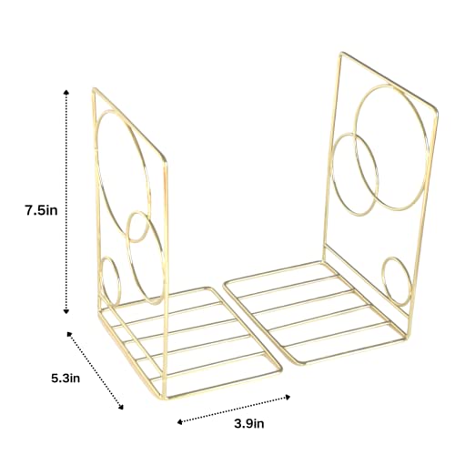 Gold Bookends,Book Ends For Home Decorative,Round Geometric Book Ends(2 Piece Set),Book Ends To Hold Books #TOP1