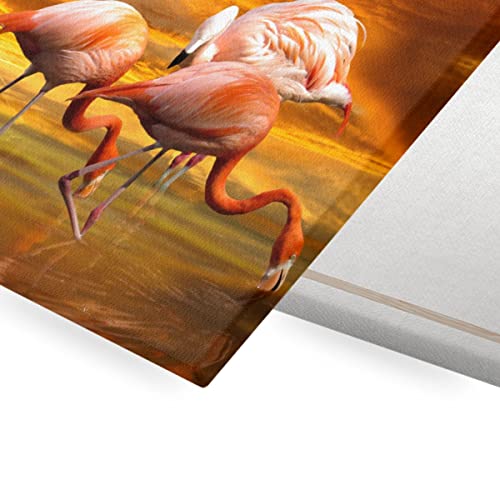 Tableau Flamants Roses 44x30cm | Toile Imprimée Nature