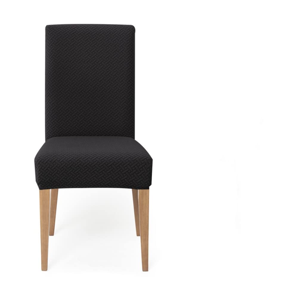 Lot de 2 housses de chaise de salle à manger extensibles noires en spandex