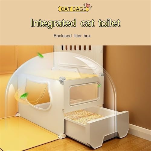 Habitat confortable pour chat avec litière et plastique durable