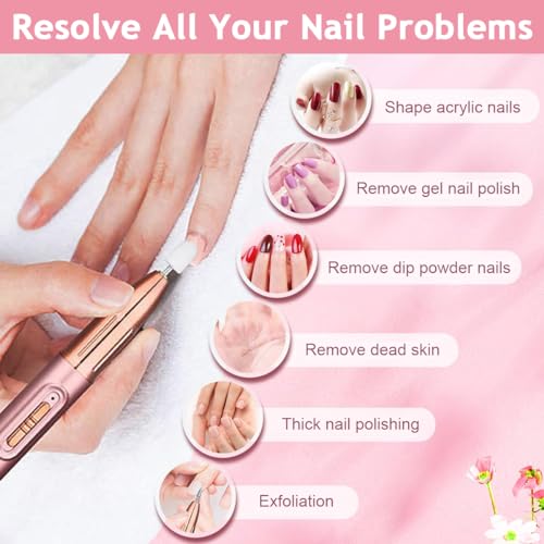 MAYCREATE® Electric Nail Trimmer USB Rechargeable Nail Drill Machine with 5 Attachment Bits Nail Drill Gel Nail Cutter Manicure Pedicure Kit Products - Image 6