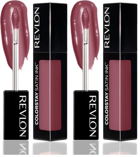 Image of REVLON Colorstay Satin INK, Comfortable, Longwear Rich 16-Hour Liquid lip Color, Formulated with Black Currant Seed Oil & Vitamin E, Queen Of Quartz - (033) (Pack of 2)
