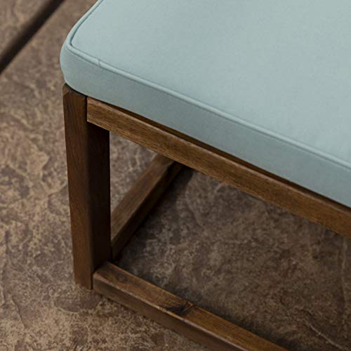 Walker Edison Villa Modern Acacia Wood Patio Chair And Ottoman Set With Cushions, 35 Inch, Dark Brown #TOP7