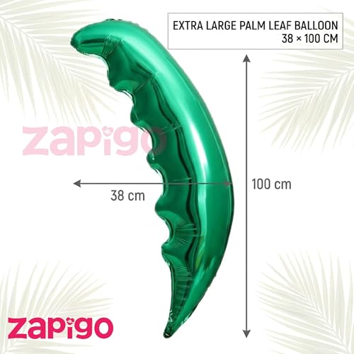 Image of Balloonistics Large Palm Leaf Foil Balloon | Tropical Luau Party Decoration | Jungle Safari Birthday Balloon | Tropical Theme Party Supplies