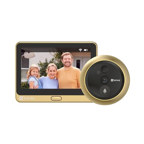 EZVIZ DP2C or 1080P Judas de Porte Camera Surveillance, Visiophone Connecté Interphone Vidéo, Judas Numérique 4.3’’ Écran Batterie 4600mAh, PIR Motion...