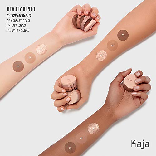 Kaja 3-in-1 Blendable Sculpting Trio - Play Bento 2.5 Dolce Cappuccino + Beauty Bento Collection - Bouncy Eyeshadow Trio 08 Chocolate Dahlia Bundle