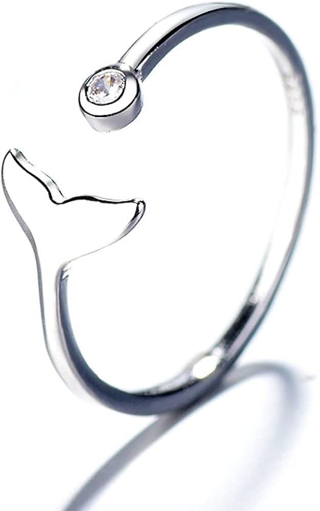 Adiustable Rina Animal Rinas for Girls Dolphin Frog Cat Rabbit Elephant Fish Tail Cute Ring for Bestie