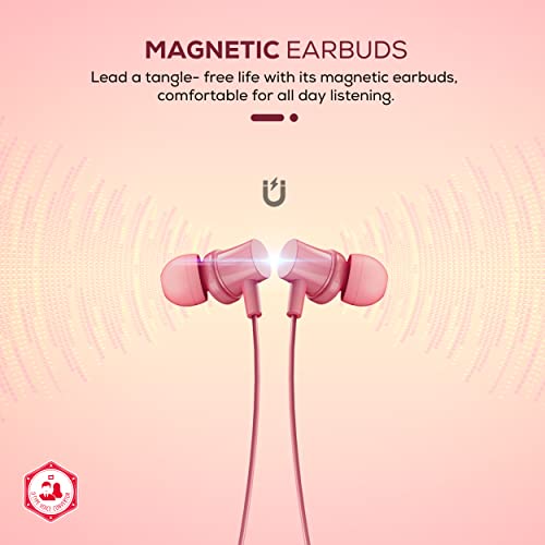 Image of sonilex Relax 3 SL-BT242 Wireless Bluetooth 5.3 Headset with Mic, ENC Noise Cancelling, Upto 30Hrs Playtime, Fast Charging Type C Neckband, Voice Assistant, & in-line Controls (Hot Pink)