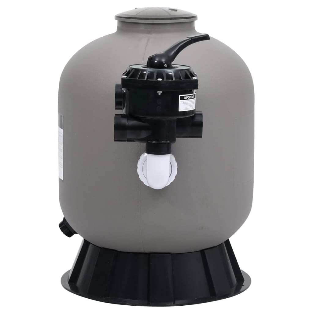 INLIFE Filtro de arena lateral para piscinas, válvula de 6 vías, 350 mm, gris, para casa y jardín, piscinas y spa (13,97 kg)