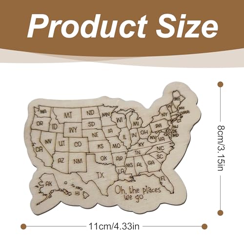 Imán decorativo mapa de EE.UU. personalizado (2 piezas) miniatura 5