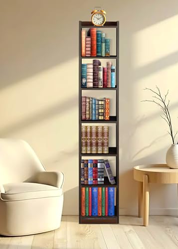 Image of SBF Furniture Tree Bookshelf Floor Standing Bookcase Free Standing Multipurpose Storage Rack for Books Magazines Organizer Showcase DIY (GHODO - Brown, GHODO)
