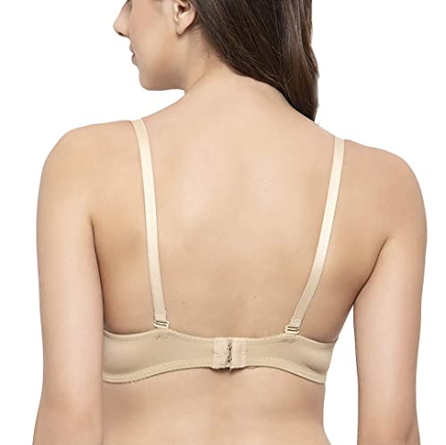 Image of Women's Cotton Lightly Padded Underwire T Shirt Bra Beige