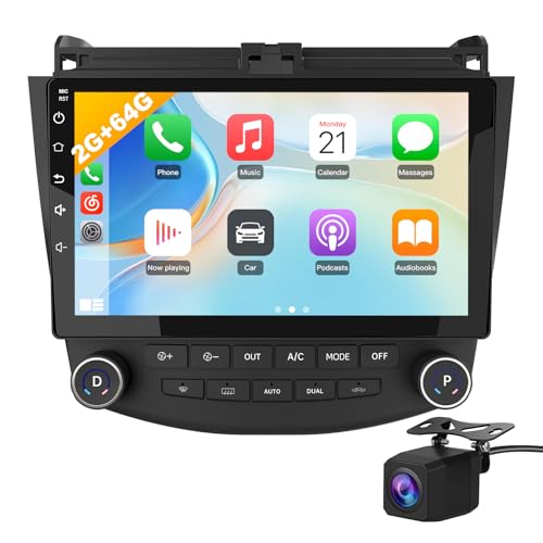 10.1 Car Radio Upgrade for Honda Accord 2003 2004 2005 2006 2007 | 2GB+64GB | Wireless CarPlay & Android Auto | Backup Camera | FM AM RDS SWC WiFi