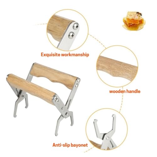 Beekeeping-Frame-Gripper-Frame-Holder-Frame-Lifter-Tool-Stainless-Steel-Beekeeping-Equipment-Bee-Hive-Frame-Grip-Tool-Color-Wood