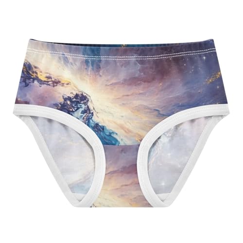 Cotton Girls Underwear Toddler Painting Cosmic Galaxy Swirling Blue Cute Panties Girl Flower Undies Kids Briefs 2t - Main Image
