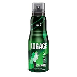 Engage Ocean Zest Deodorant for Men, Citrus and Aquatic, Skin Friendly, 165ml
