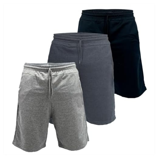 Bermudas Shorts kit com 3 peças Moletom Masculina Academia Dia a Dia (BR, Alfa, G, Regular, Regular, Grafite)