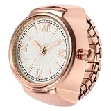 Generico Reloj redondo – Anillo creativo para hombre, accesorio único, para hombres y mujeres, fiestas, citas, vacaciones, celebraciones | Elegante joya hecha a mano