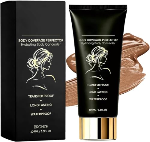 Corrector con aceite de semilla negra, perfeccionador de cobertura corporal resistente al agua, maquillaje para cubrir tatuajes; maquillaje corporal ligero, duradero y sin transferencia para piernas
