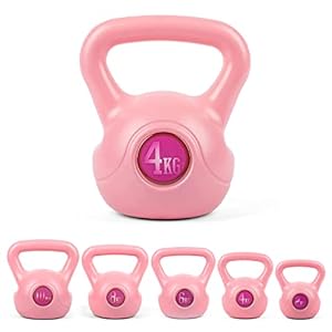 Phoenix Fitness Pink Kettlebell – Vinyl Weight for Exercise, Weightlifting, Strength Training & Full Body Workout for Women at Home & Gym – SINGLE, 2kg, 4kg, 6kg, 8kg, 10kg, 12kg, 16kg or 20kg