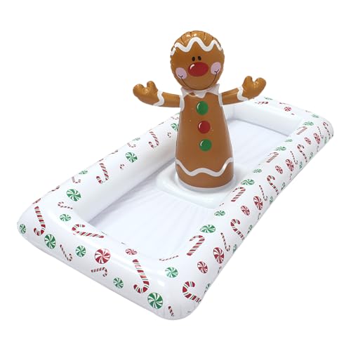 Cubo de hielo inflable – Control de temperatura avanzado | Barras de porción con tapón de drenaje Bebidas Ensalada Buffet más fresco bandeja servicio contenedor refrigeración en forma de pan z