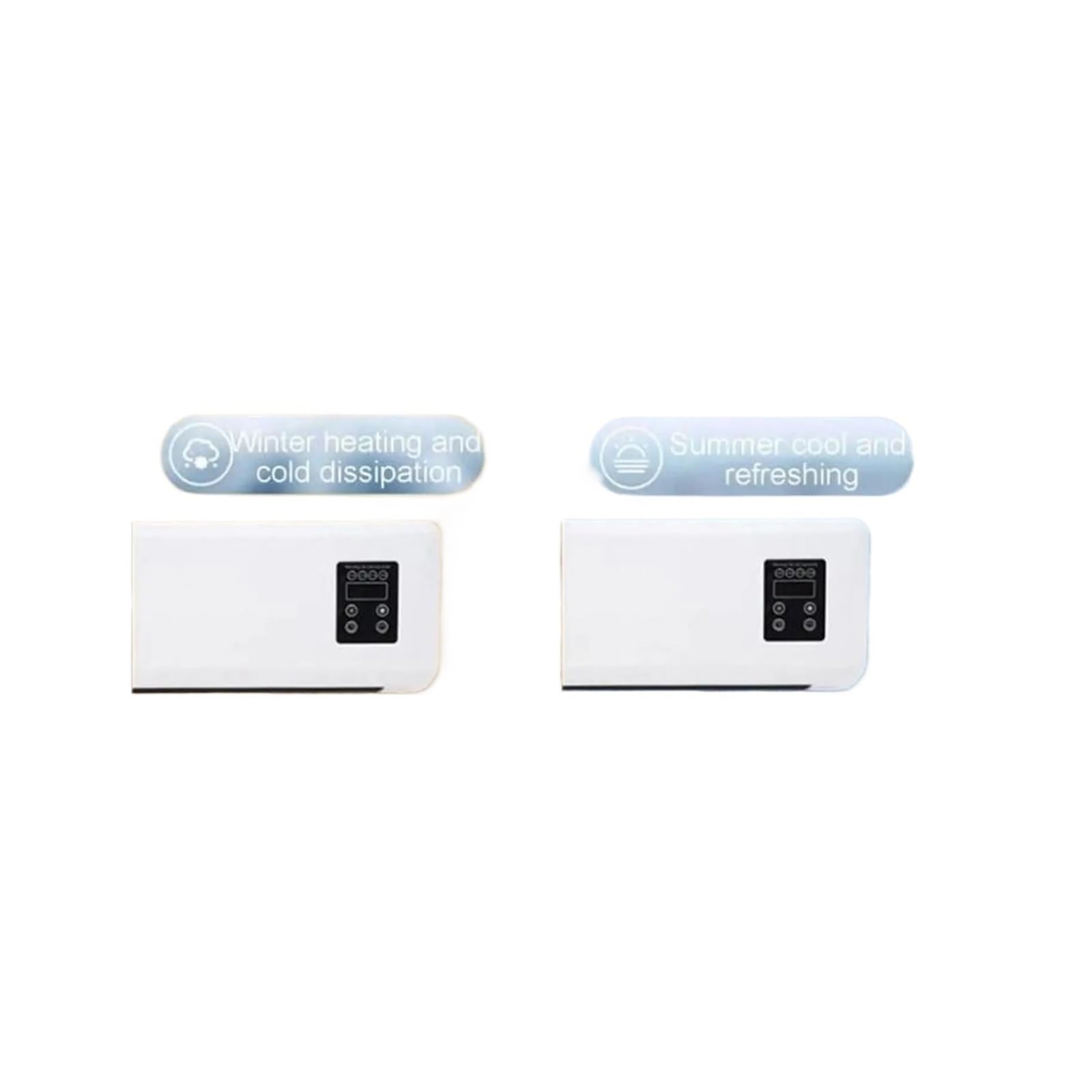 Mini aire acondicionado dividido, sistema de bomba de calor, calentador de aire portátil, temporizador montado en la pared, inteligente for el hogar, sala de estar y dormitorio(EU Plug with Hanger)