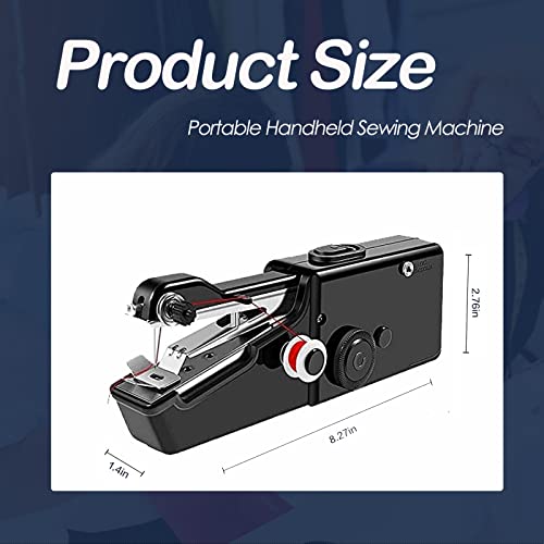 Black Handheld Sewing Machine, Mini Portable Electric Sewing Machine For Adult, Easy To Use And Fast Stitch Suitable For Clothes,Fabrics, Diy Home Travel #TOP2