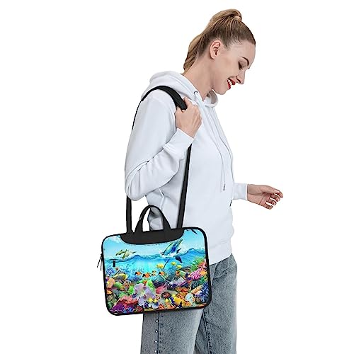 Sac pour ordinateur portable imprimé mer porte-documents