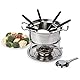 Virklyee Edelstahl Fondue Set Fleischfondue set Fondue Set mit Brenner 2-6 Personen Fondue Set mit einstellbarer Temperatur DIY Fondue Set Passend für Butter Käse Fleisch Gemüse Brot (Silber o2)