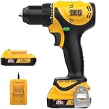 DEGLASERS Taladro/destornillador inalámbrico de 12 V máximo, 20+1 juego de