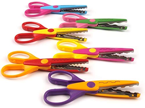 Image of Eclet Designer Shape Cutter Scissor Pack of 6 Different Designs - Zig Zag for DIY Craft Work, Project Work, Border Making and Scrapbooking, Multicolor