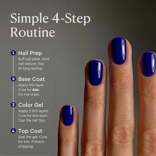 Image of AZUREBEAUTY 18ML Deep Blue Gel Nail Polish -Soak Off UV /LED Gel Polish, High Gloss Nail Art Gel for DIY Manicure Salon Use