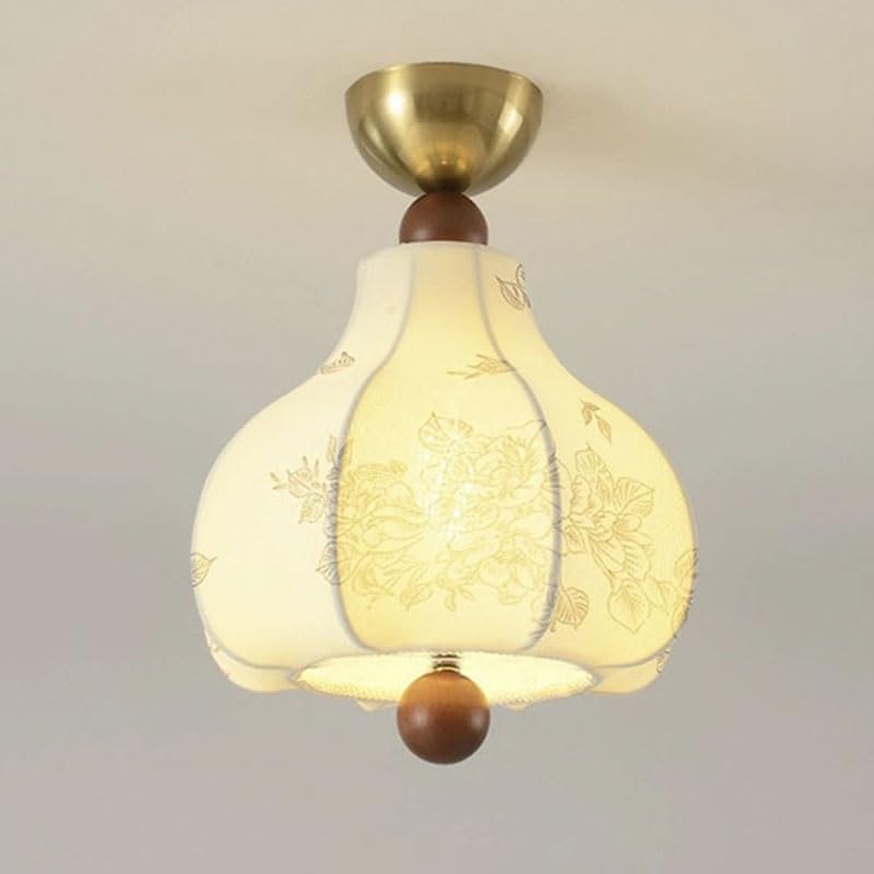 Plafonnier vintage 3 modes de couleur avec abat-jour tissu E27