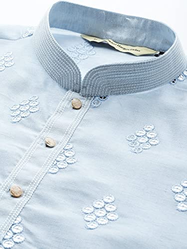 Image of Rajubhai Hargovindas Men's Jacquard Work Kurta Set