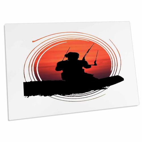 3dRose Kitesurfer Surfing The Wave Desk Pad 23x16 in miniatura 1
