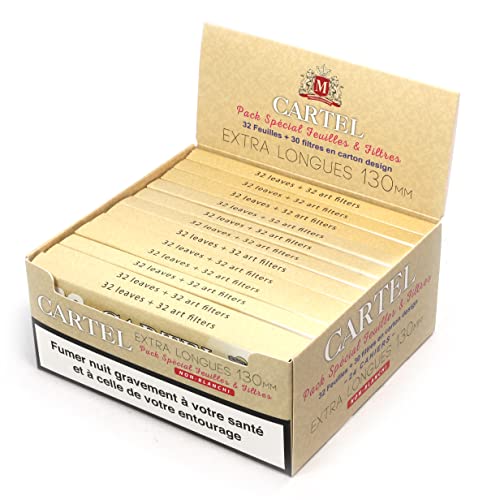 CARTEL Feuilles Extra Longues et Cartons 130 x 44 mm NON BLANCHI (X 24) Cover