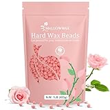 Mallowwax Hard Wax Beads, 1LB Pink Rose Wax Beans for Hair Removal, Waxing Beads Refill for Sensitive Skin, Perfect for Facial, Brazilian, Upper lip, Cheeks and Bikini Waxing at Home for Women Men
