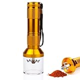 BLOCE Electric Grinder for Spice With Cleaning Brush and Spoon, Aluminum Alloy Portable Chopper Fine Grinder Kit (Batteries Not Included)