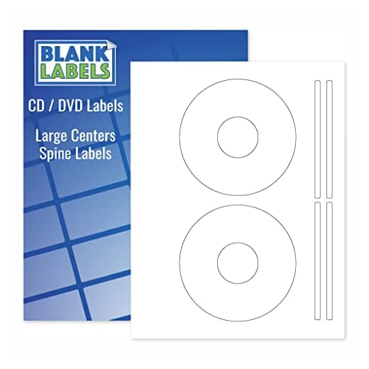 Blank Labels CD/DVD Labels, 5931 Template Compatible Permanent White Matte Label, Inkjet and Laser Printer, Disc & Spine Labels- 10 Sheets - 20 Disc Labels & 40 Spine Labels