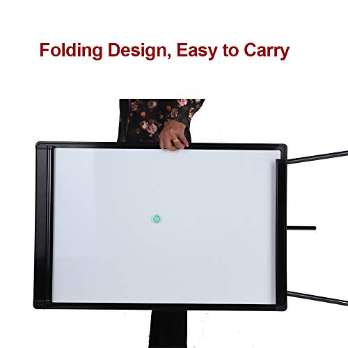 Dry Erase Easel 24" x 36"|Height Adjustable Magnetic White Board Easel with Tripod Stand|Office Presentation Board w/Flipchart Pad, Magnets & Eraser, Black