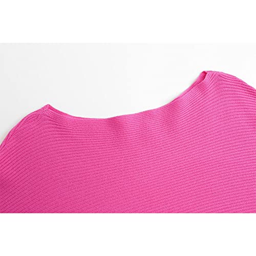 Image of EDSTAR Women Dolman Batwing Sleeves Knitted Sweaters Winter Boat Neck Pullovers Tops