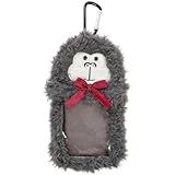 [Stream] パスケース Tino ふわもこアニマル リール付き ぬいぐるみ 定期入れ カラビナ付き キーホルダー 通学 通勤 ICカードケース ゴリラ TY041-I